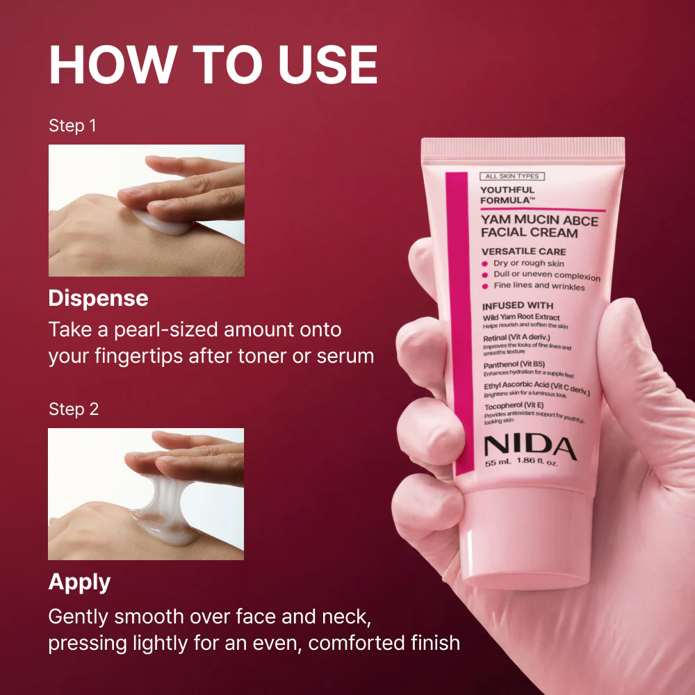 NIDA Youthful Formula™ Yam Mucin ABCE Facial Cream - Image 6